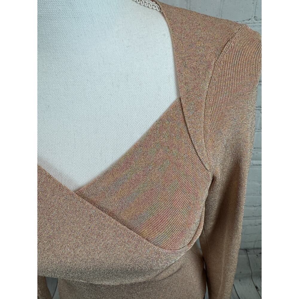TED BAKER Eloisy dusky pink faux wrap cross over knit pullover size 0 (2 US) - Picture 2 of 7